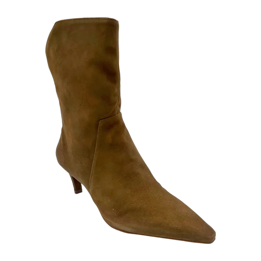 Vince Camuto Leather Mid Shaft Boots Quindele Nutmeg - Medium